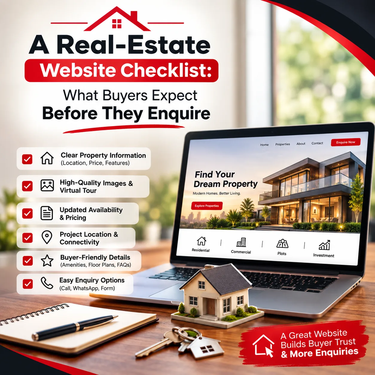 A Real-Estate Website Checklist: What Buyers Expect Before They Enquire
