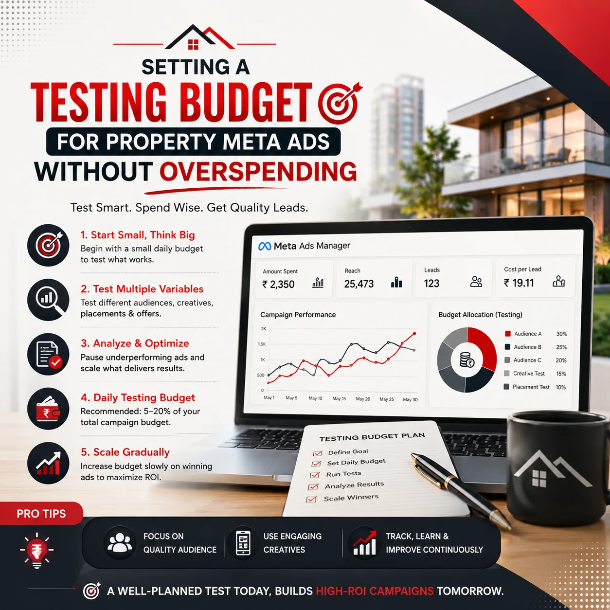 Setting a Testing Budget for Property Meta Ads Without Overspending